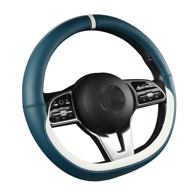 New sports car steering wheel cover simple car supplies handle cover four seasons nappa leather round protective cover