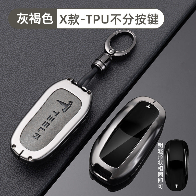 Suitable for Modelysxmodel3 New Version Car Key Cover Buckle All-Inclusive Protective Cover Car Supplies Metal