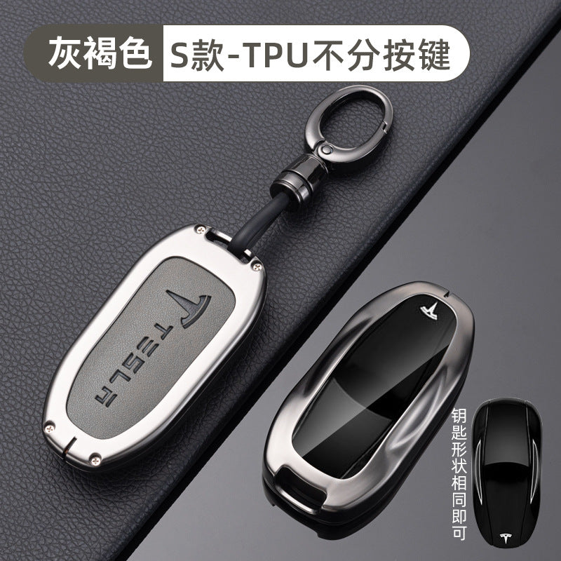 Suitable for Modelysxmodel3 New Version Car Key Cover Buckle All-Inclusive Protective Cover Car Supplies Metal