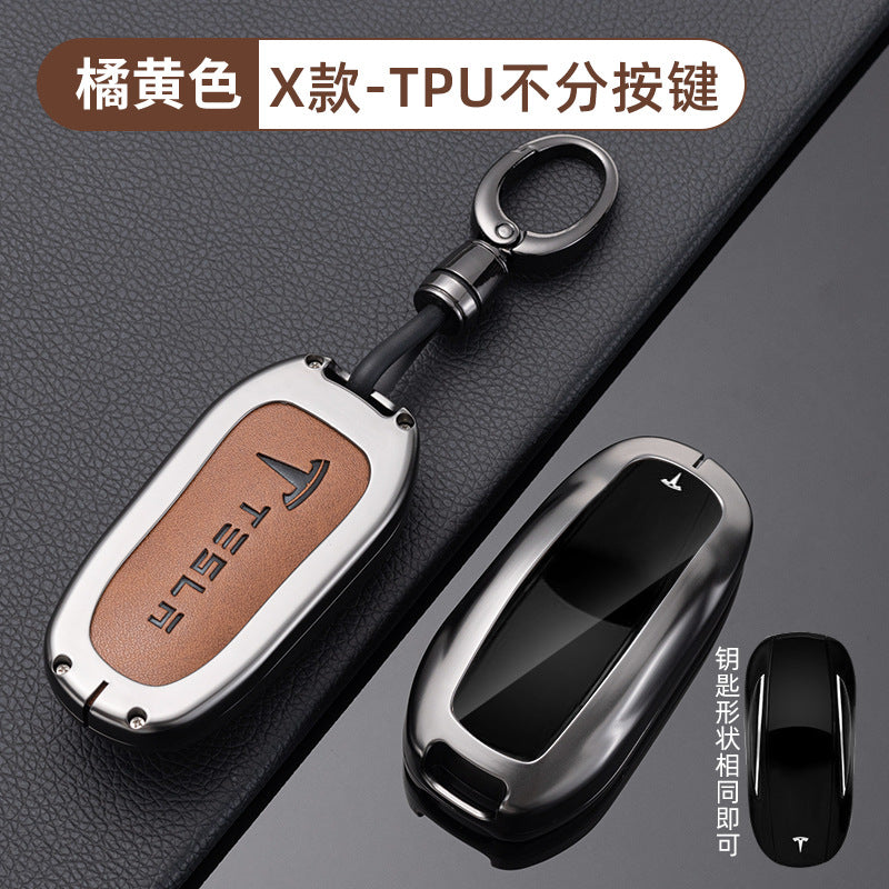 Suitable for Modelysxmodel3 New Version Car Key Cover Buckle All-Inclusive Protective Cover Car Supplies Metal